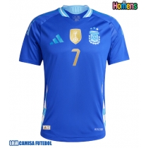 Camisa de Futebol Argentina Rodrigo De Paul #7 Equipamento Secundário Copa America 2024 Manga Curta